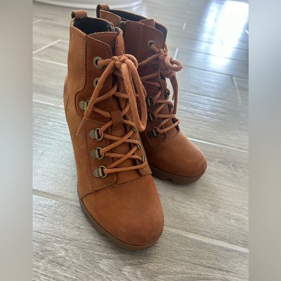 Sorel Wedges Sz 7 Camel Brown - Picture 1 of 6